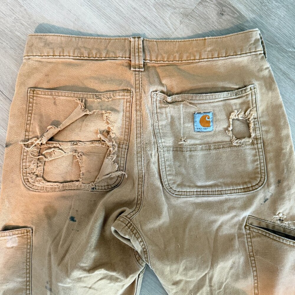 Carhartt 31x34 Double Front Rugged Flex Work Pants - Distressed Paint - Picture 5 of 8